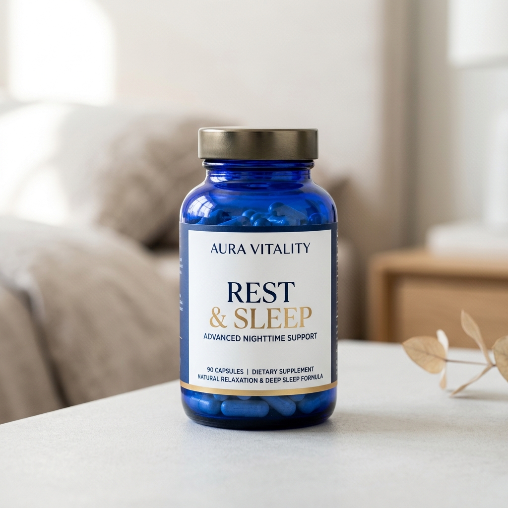 AURA Rest & Sleep Supplement Bottle